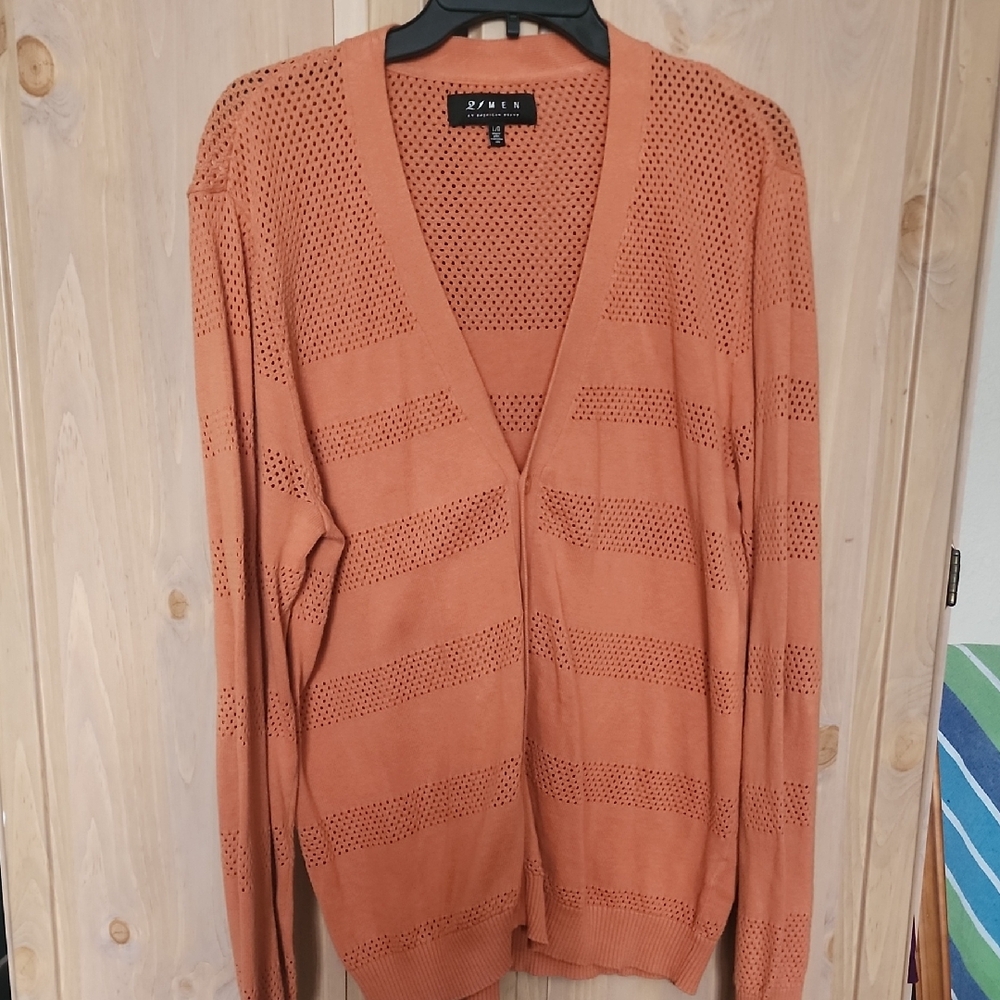 21 Men An American Brand Cardigan Tera Cotta Color  Sz L